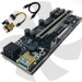 Райзер 6pin PCIE X1 to X16 - Clover V011 Pro LED (Black Riser)
